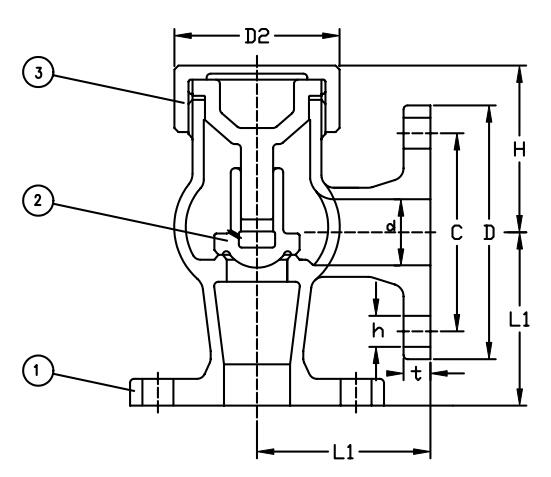 JIS F7418 Marine Bronze Angle Check Valve